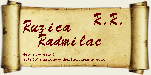 Ružica Radmilac vizit kartica